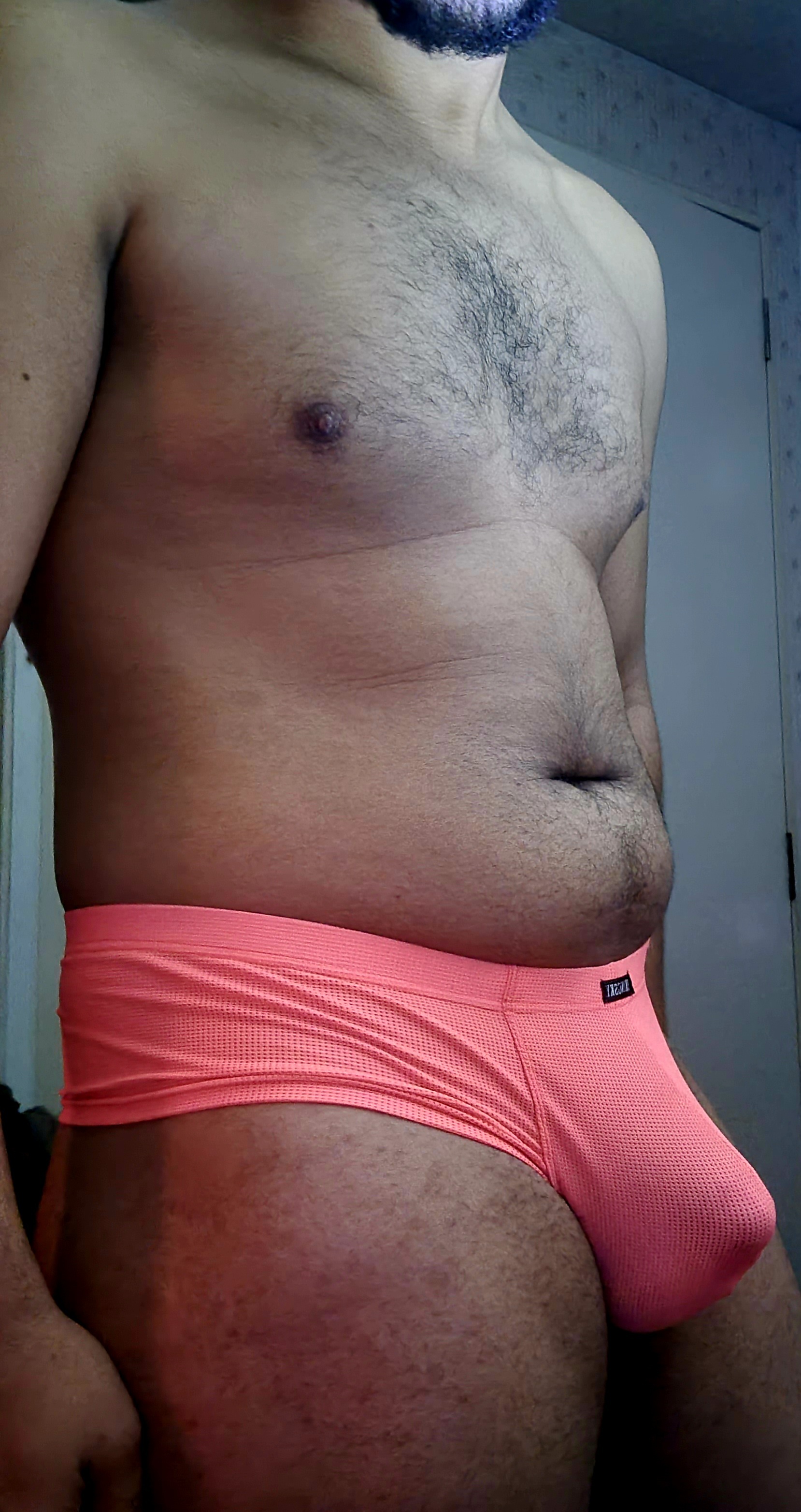 Bi guy in his panties, showing off fat ass — 34