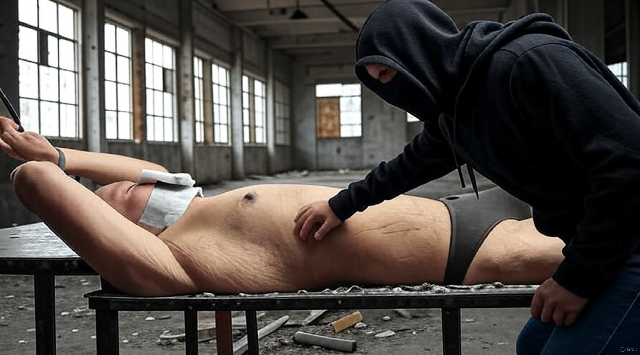 Tied up in a warehouse — 35