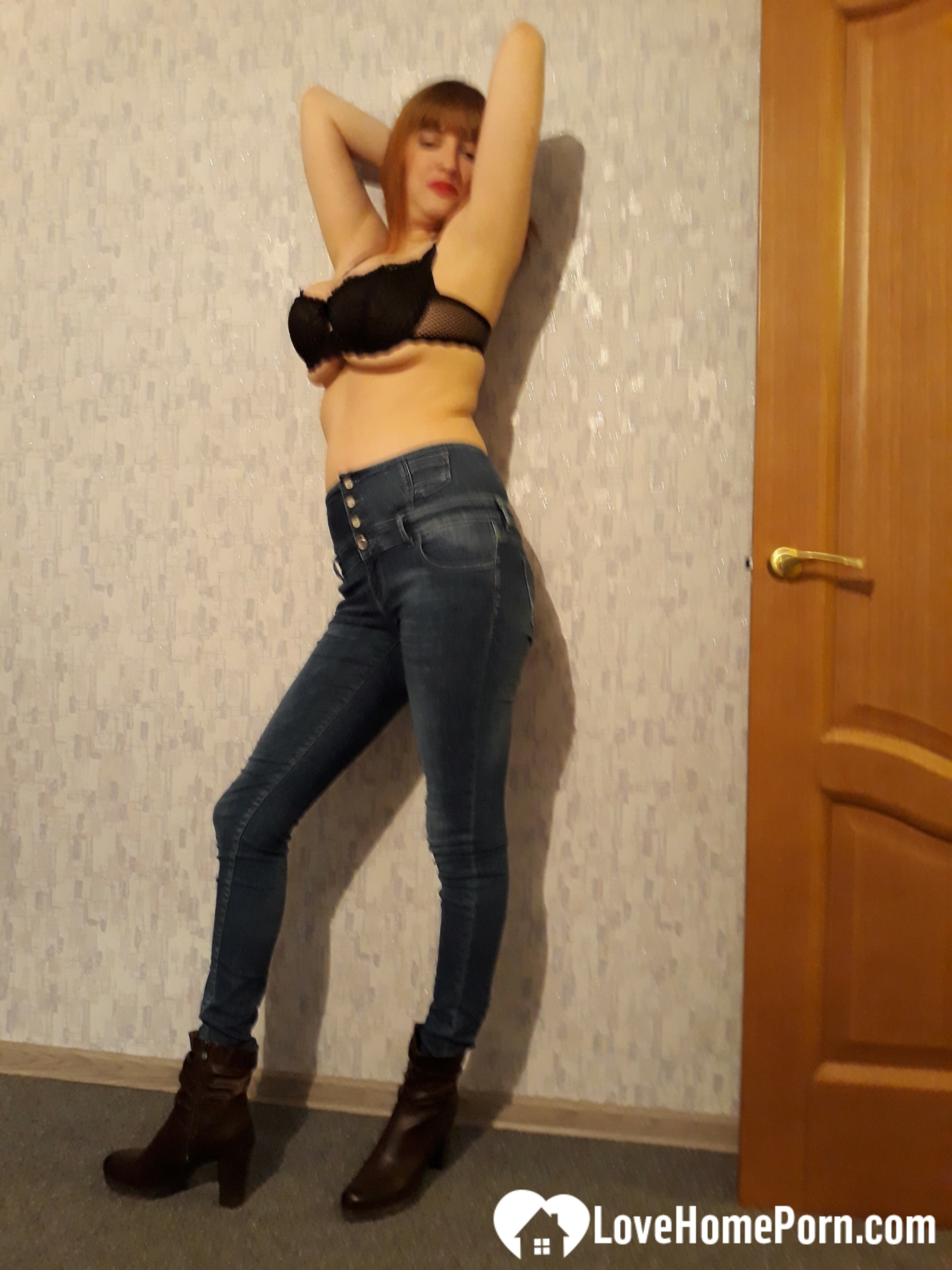 Horny MILF strips jeans to masturbate passionately — 34